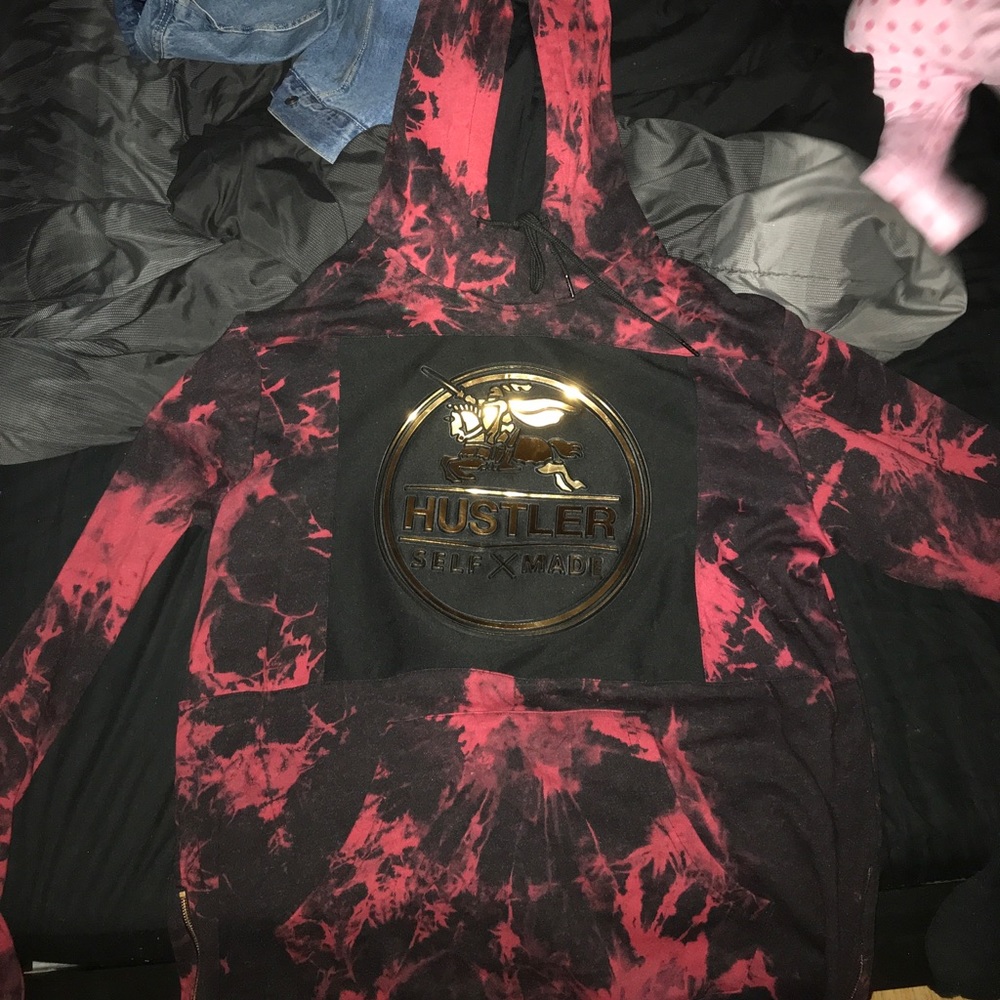 Red & Black self made hustler hoodie