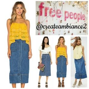 Free People Just a Dream Denim Skirt