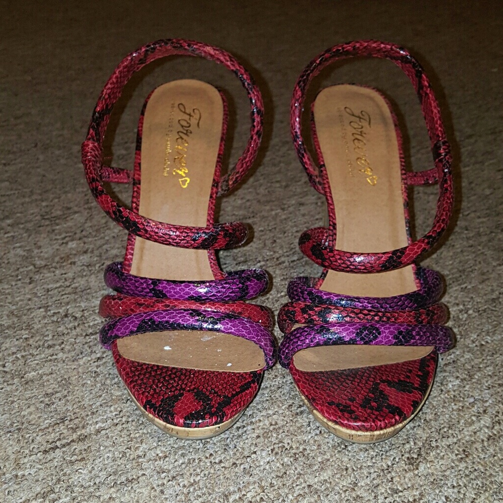 Scrappy Snakeskin Heels