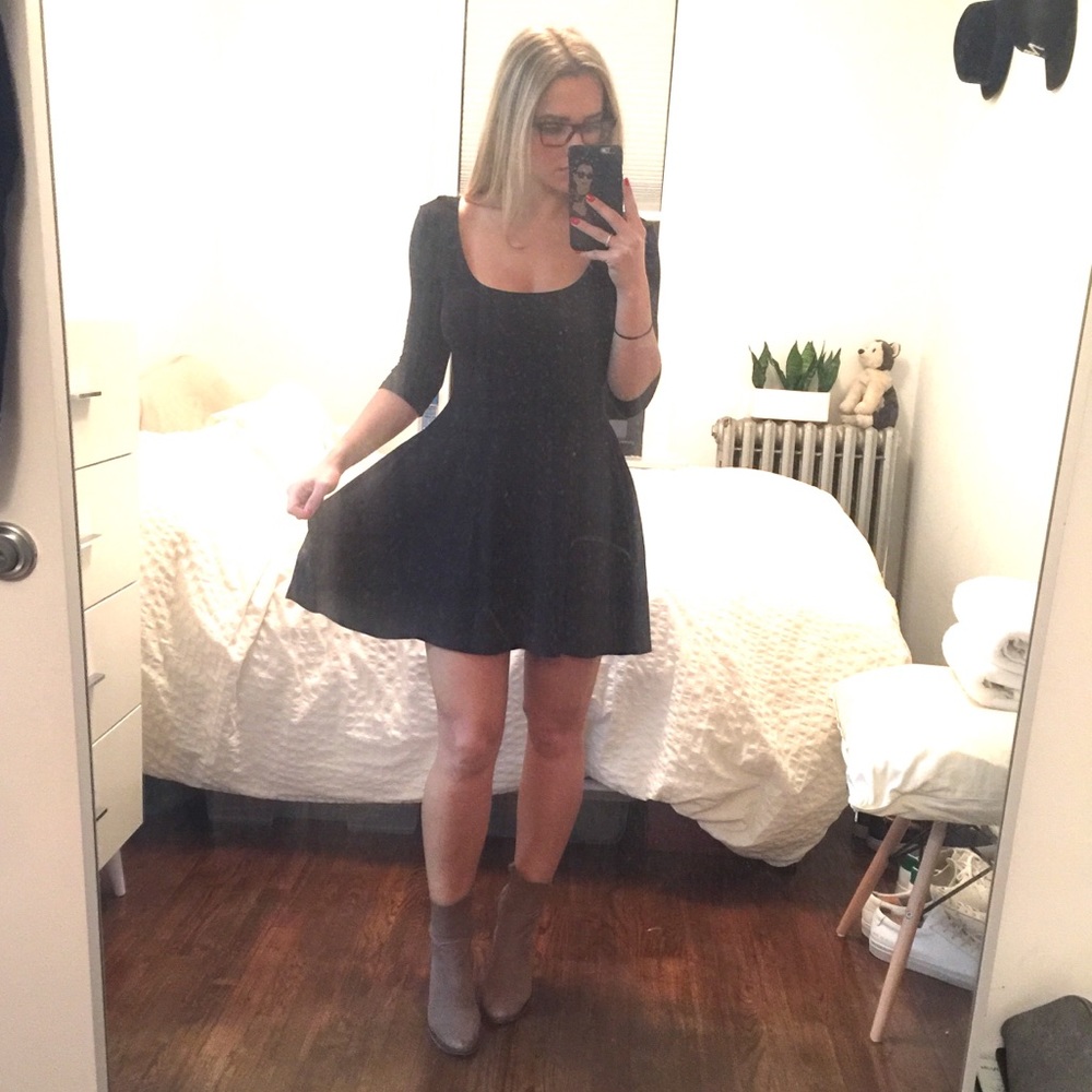 Sparkle and Fade Black Skater Dress