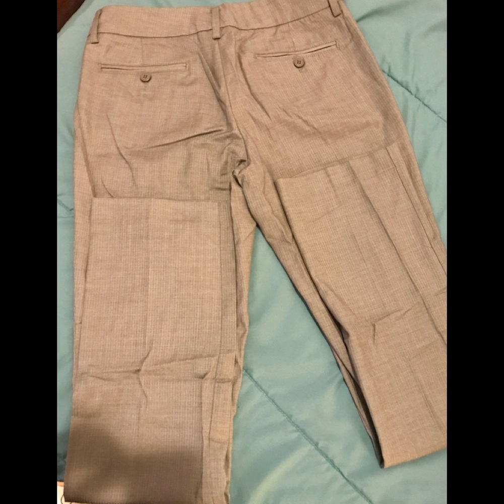 Light gray pinstripe pants. Size 6 Tall