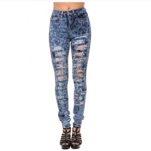 Laser cut jeans
