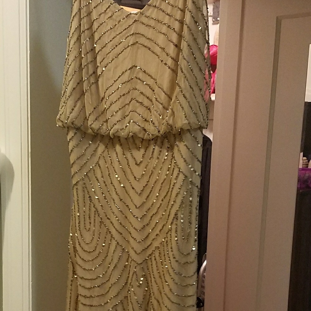 Adrianna Papell Blouson Dress Pink/Taupe