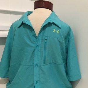 UNDER ARMOUR BUTTON DOWN SHORT SLEEVE SHIRT LOOSE