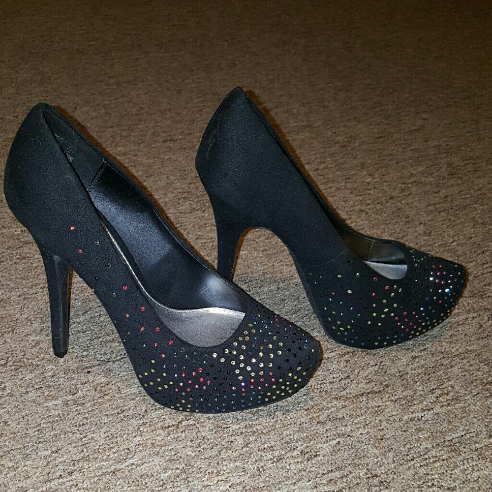 Rainbow Rhinestone Pumps - Picture 2 of 5