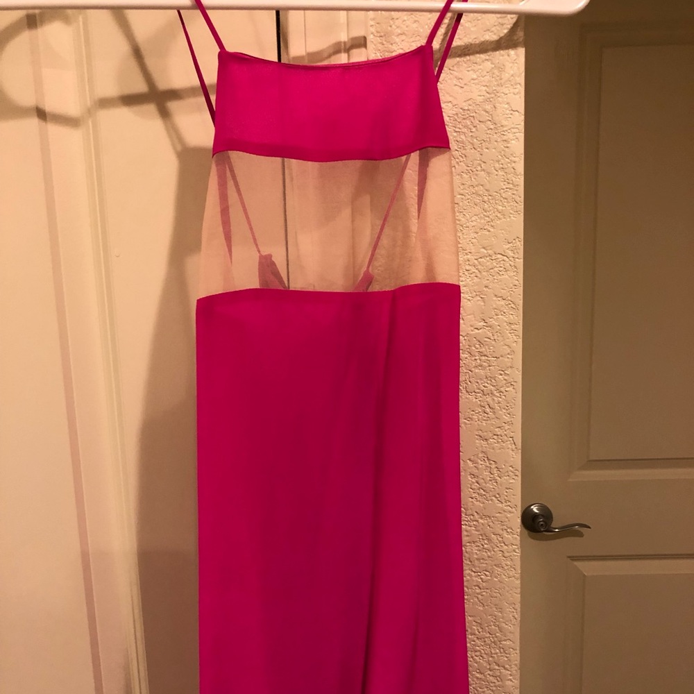 100% Silk Hot Pink High Top Cami