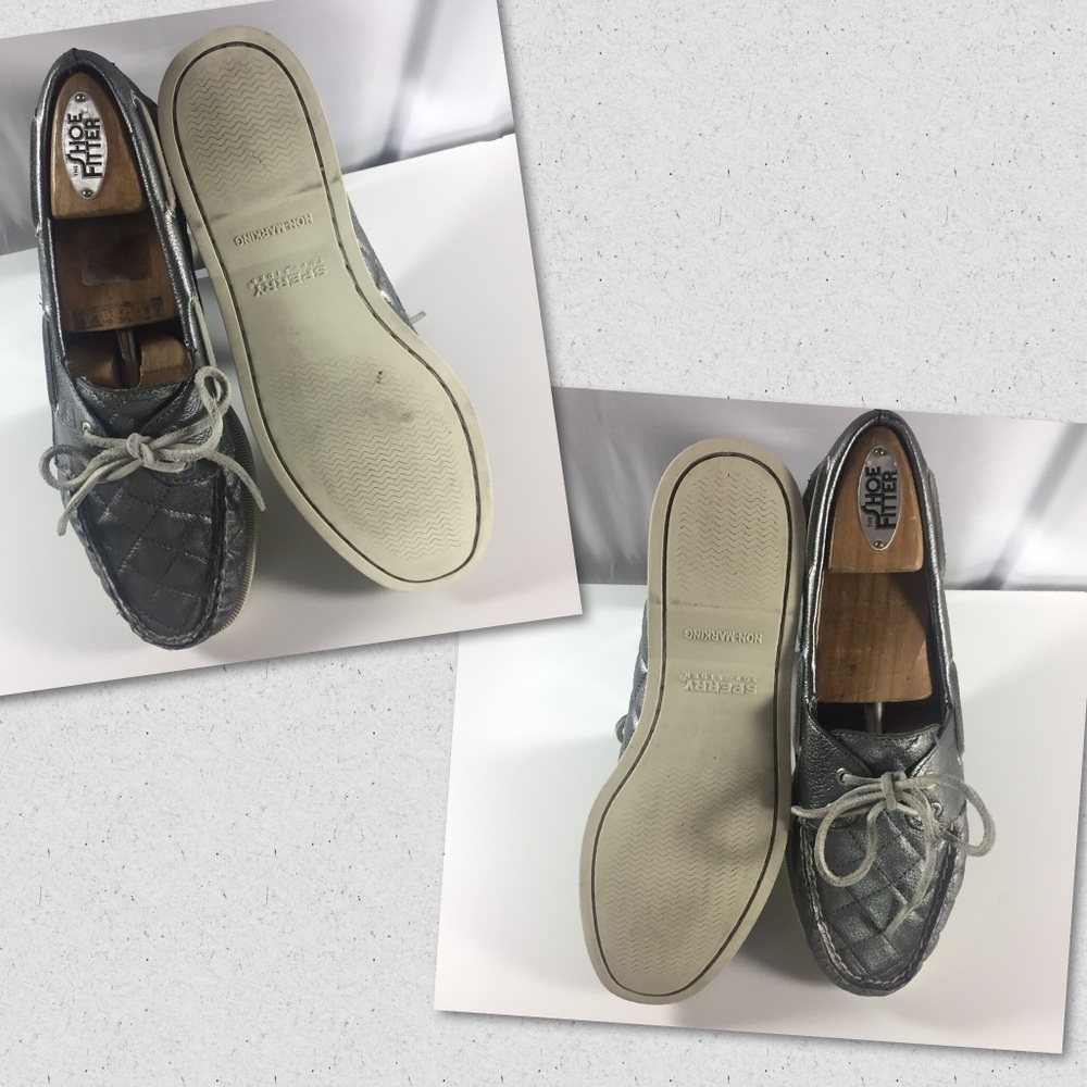SPERRY TOP SIDER Metallic Quilted Boat Shoe Sz 9.5 - Picture 7 of 8