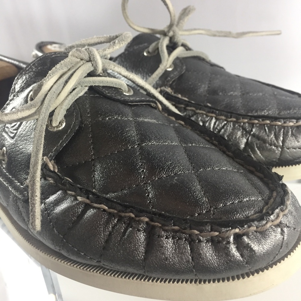 SPERRY TOP SIDER Metallic Quilted Boat Shoe Sz 9.5 - Picture 5 of 8