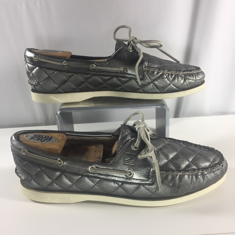 SPERRY TOP SIDER Metallic Quilted Boat Shoe Sz 9.5 - Picture 2 of 8