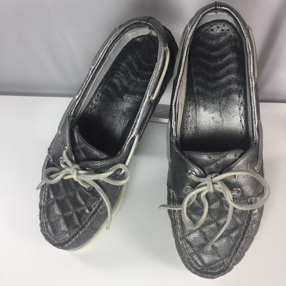 SPERRY TOP SIDER Metallic Quilted Boat Shoe Sz 9.5 - Picture 4 of 8