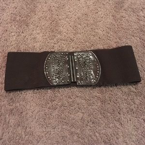 Wide-band, studded chocolate belt!