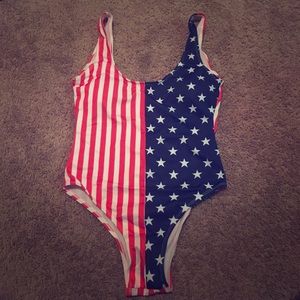 USA flag one-piece swimsuit!