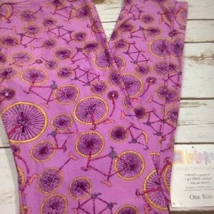 Lularoe OS bicycle print leggings unicorn
