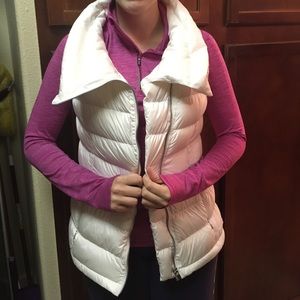 White, quilted, puffer vest