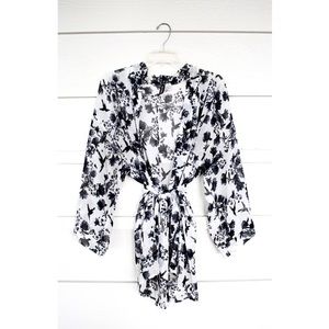 Sheer Blackbird Kimono Robe