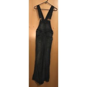 Black Wash Free People Bootcut Overalls