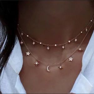 Star Moon Choker Necklace