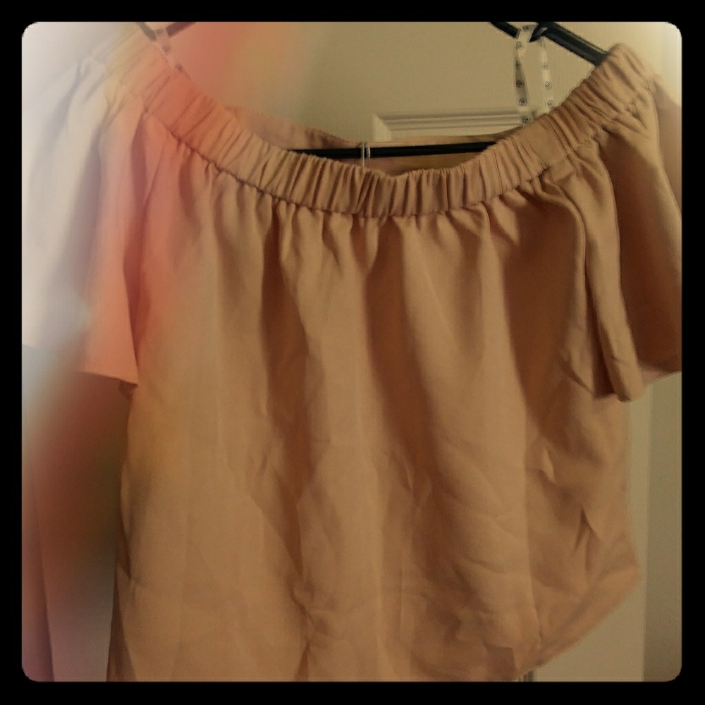 Tan bardot crop top