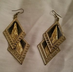 Black and gold earrings