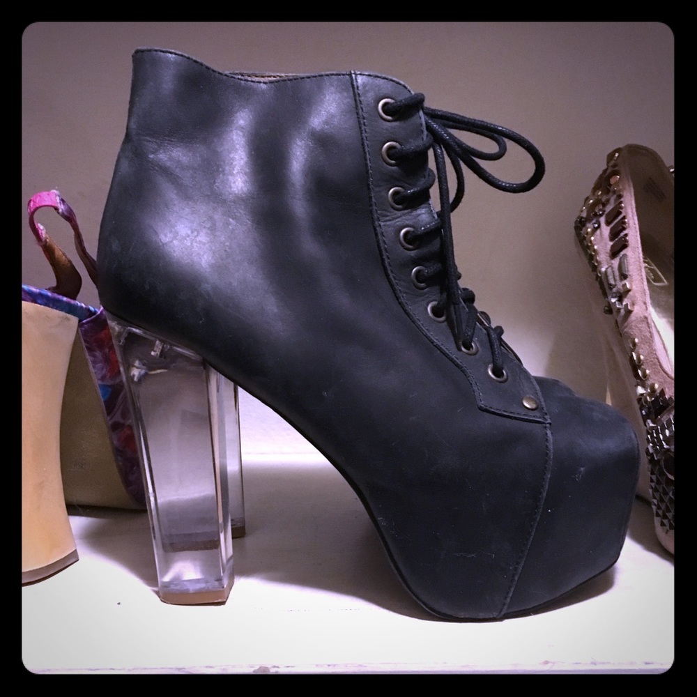 Jeffrey campbell distressed lita clear lucite heel