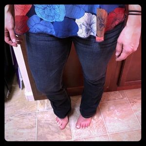 Express dark wash, boot-cut jean