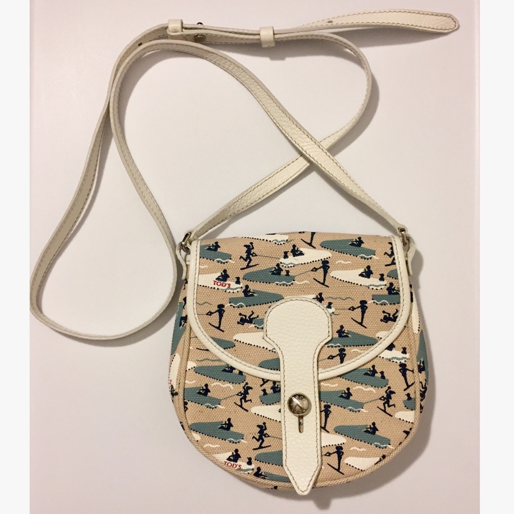 *NEW* TOD’S Waterski Print Canvas Crossbody Bag