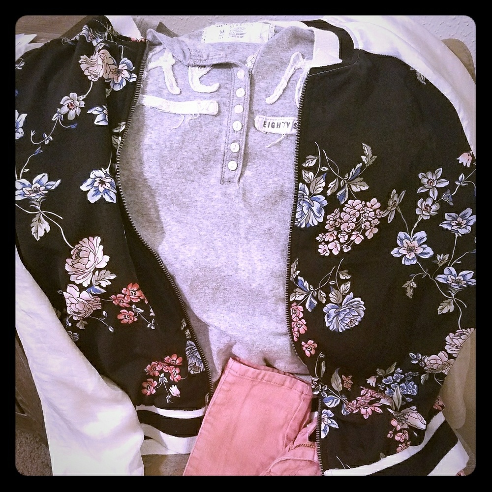 Floral Zip Up Jacket