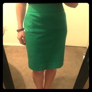 Green pencil skirt.