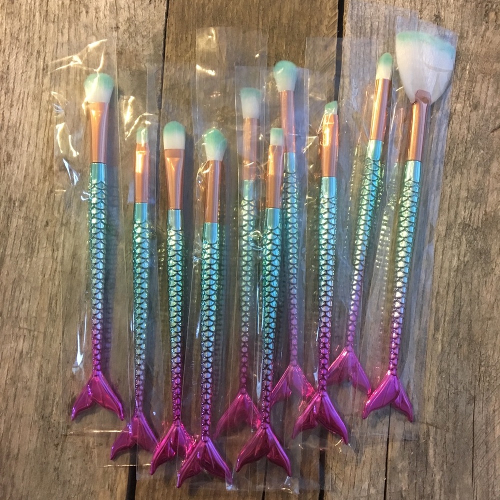 ❌SOLD Piece Mermaid Makeup Brush Set