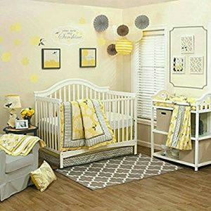 Gently Loved peanut shell stella crib set