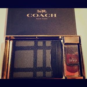 COACH Men's 3-in-1 Card Case in Wild Plaid Print