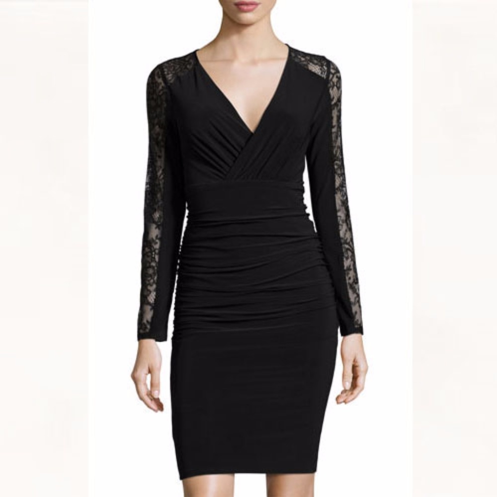 Laundry by Shelli Segal Lace Black Dress LBD  4