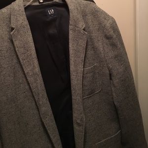 Gap xxl wool polyester blend gray blazer for men