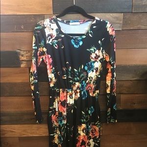 Small tea length leggings material dress