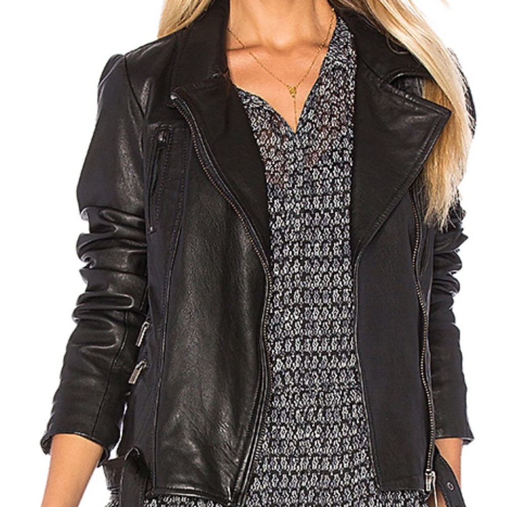 Leather Biker Jacket- Maison Scotch