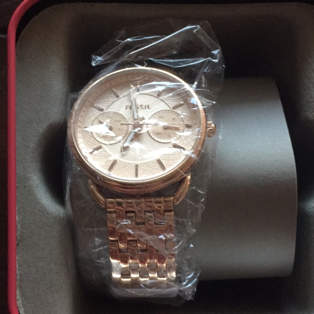 Gold Fossil Watch