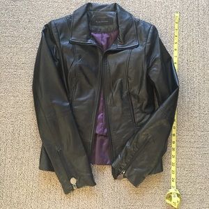 Elie Tahari black leather jacket