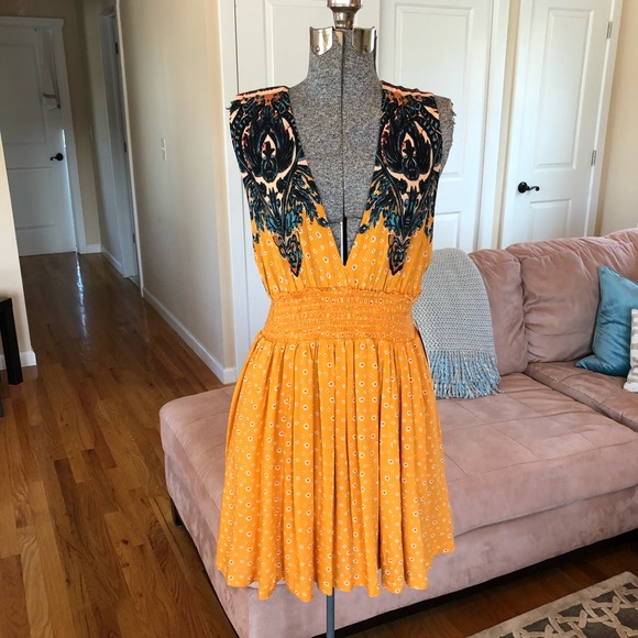 Free People Dresses & Skirts - NTW FREE PEOPLE ORANGE COMBO DRESS