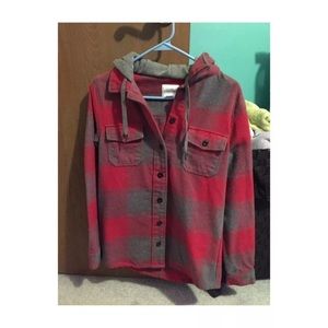 NWOT Small flannel with hoodie from Zumiez