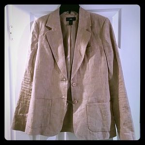 H&M Tan linen blazer size 6