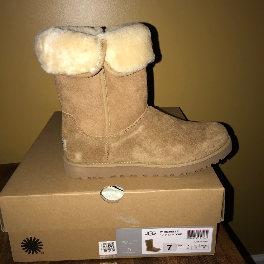 UGG Michelle Chestnut Suede Boots - Never worn!