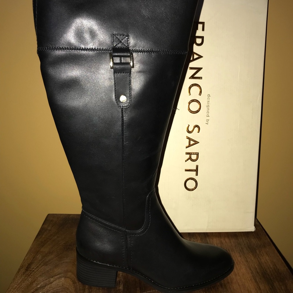 Franco Sarto Black Leather boots - Wide Calf
