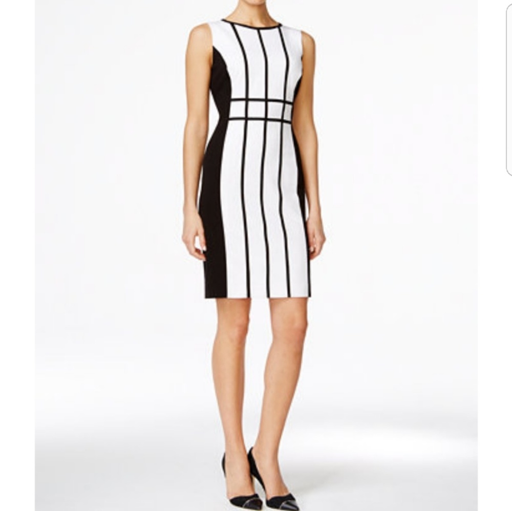 Calvin Klein Colorblock Sheath Dress.