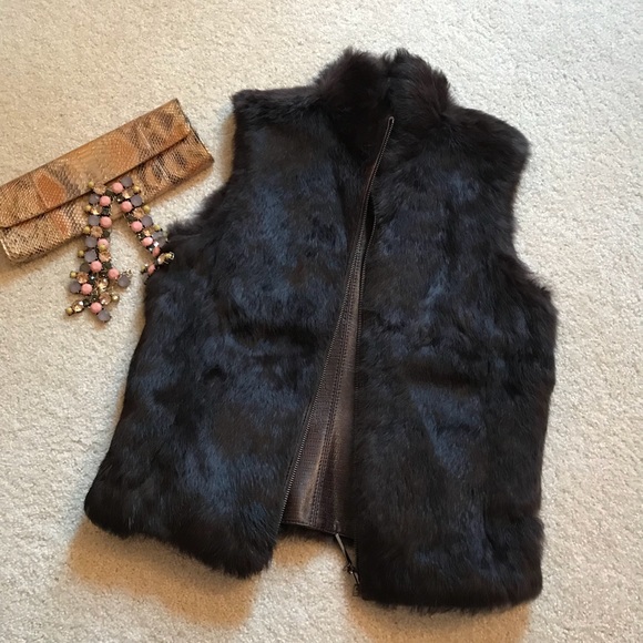 Fur and Leather reversible vest