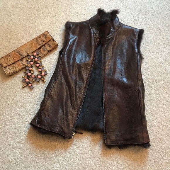 Fur and Leather reversible vest