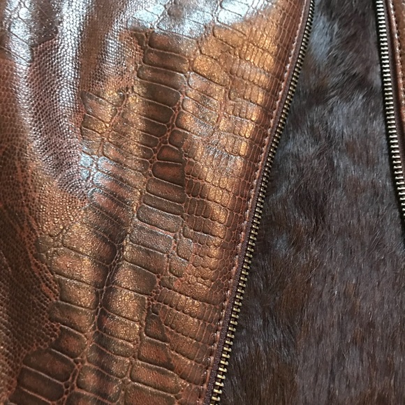 Fur and Leather reversible vest