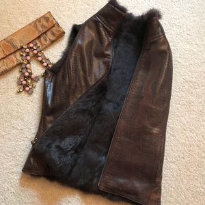 Fur and Leather reversible vest