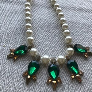 J. Crew pearl green necklace holidays!