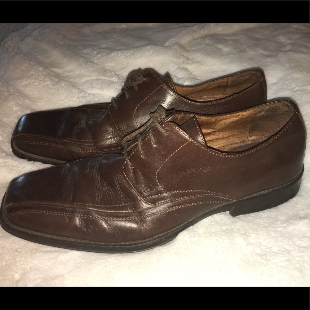 Mens Brown Leather Johnston Murphy Dress Shoes