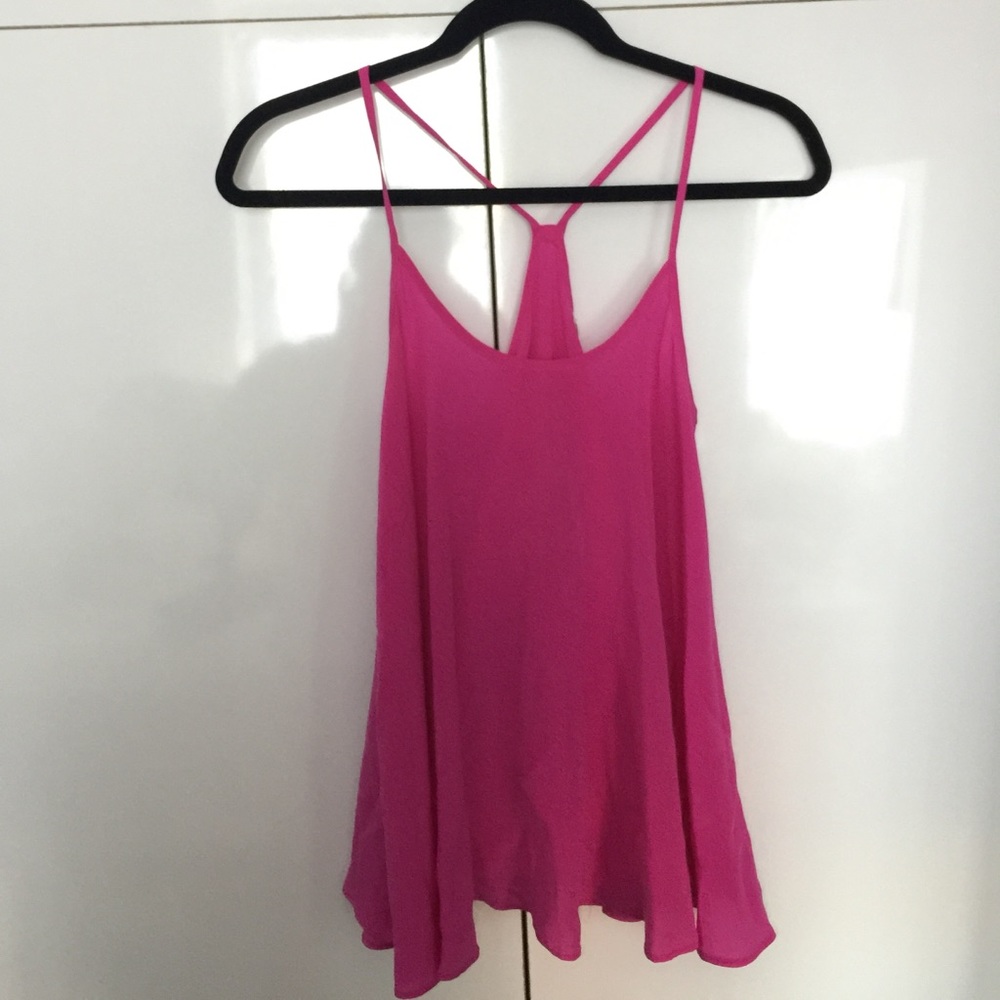 Super cute bright silk top!